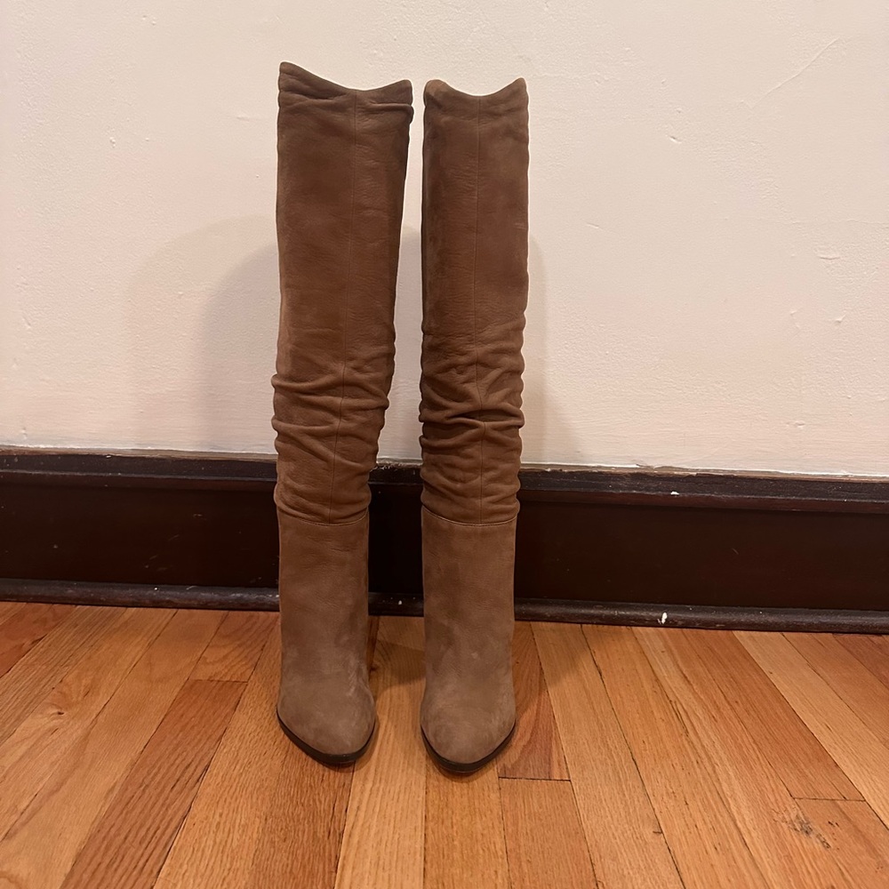 Sigerson Morrison Tan Suede Knee High Boots NWOT